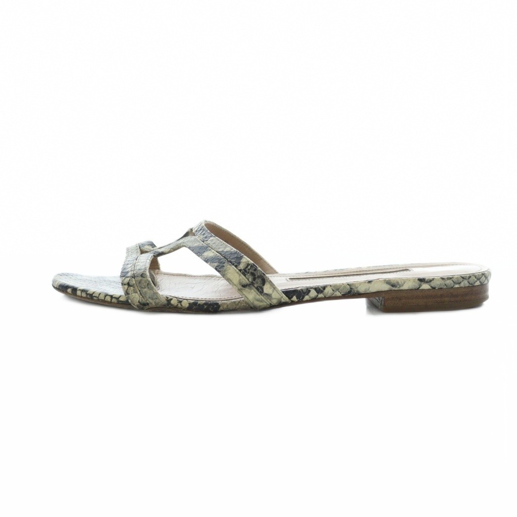 Pellico Sandals Flat Leather Python Pattern 39 24… - image 2