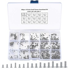 800Pcs Tiny Screws for Electronics, Micro Small Pan Head Machine Screws