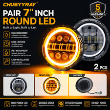 Pair 7 Inch Led Headlights Round Hi Lo Beam Sealed Fit Chevy Truck 1947 To 1956 Pair 7 Inch Led Headlights Round Hi Lo Beam Sealed Fit Chevy Truck 1947 To 1956