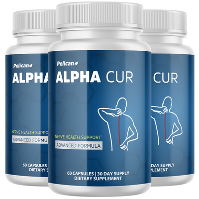 Alpha Cur- Brain & Nerve Support- 3 Bottles- 180 Capsules