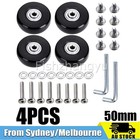 4PCS Silent Travel Luggage Wheels Replacement Dia 50mm Suitcase Part Black NEW G