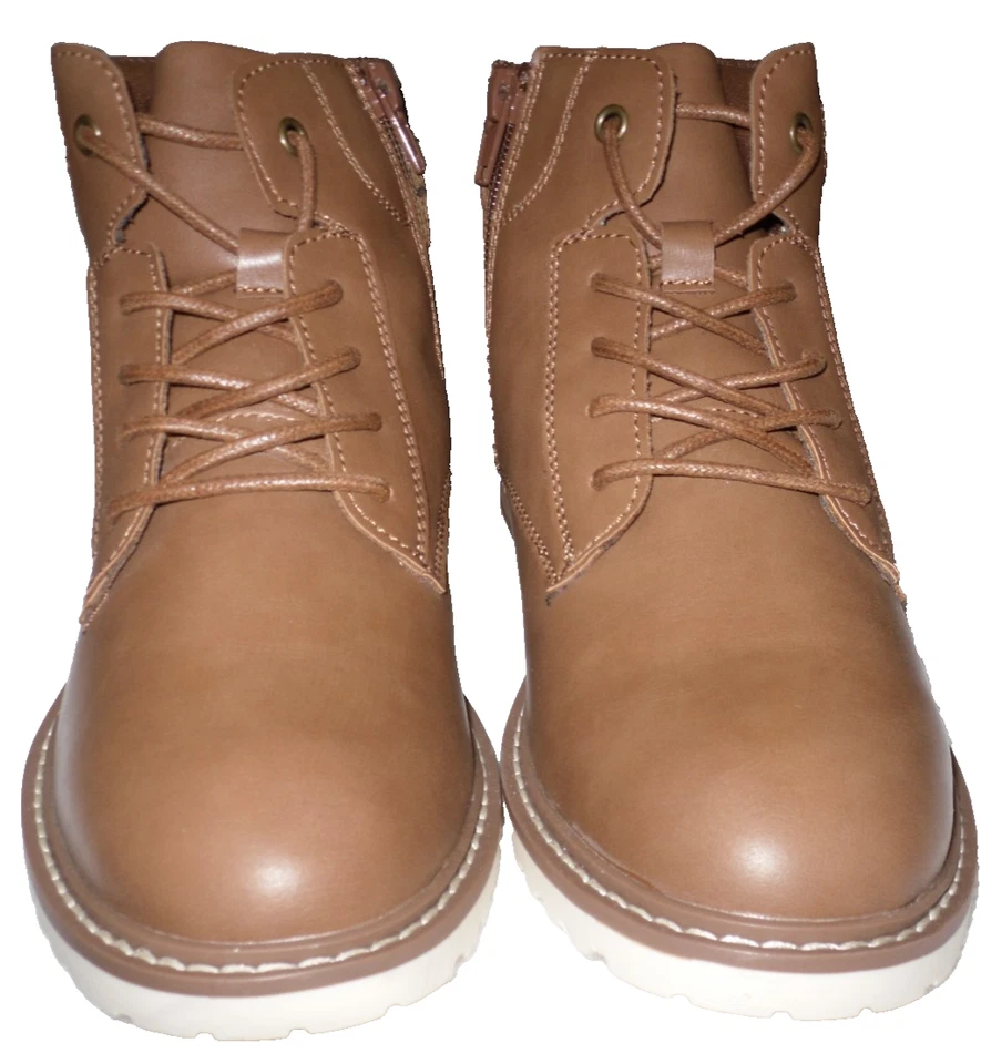 Reaction Kenneth Cole Cognac Pace Zamir Boots Lace Up Buckle Accent Girls Sz 3.5 Foto 2 de 4