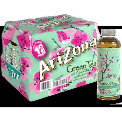 5 Pack  Green Tea with Ginseng and Honey, 16 Fl Oz (Pack of 12)