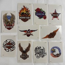 S32 Lot Of 10 Vintage Harley Davidson Motorcycle Biker Temporary Tatoos 1990 s
