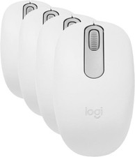 Lot of 4 Logitech M196 Light Bluetooth Wireless Optical Mouse Compact -Off White