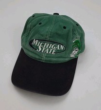 Vintage Michigan State University Spartans Canvas Embroidered Hat Twins Vtg Worn