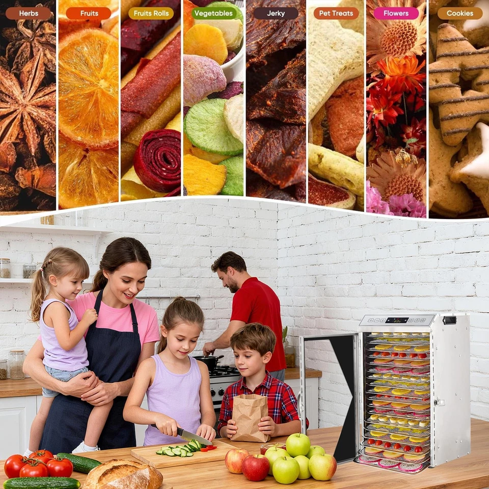 Máquina deshidratadora de alimentos 18 bandejas de acero inoxidable secado de frutas cecinas totalmente nueva Foto 2 de 4