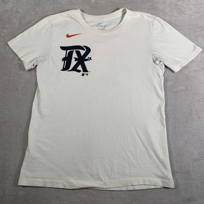 Texas Rangers Shirt Mens Small White MLB Baseball Number 5 TX Graphic Nike