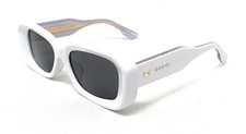 GUCCI Women's Sunglasses GG1531SK 004 White White Grey Rectangle 54mm