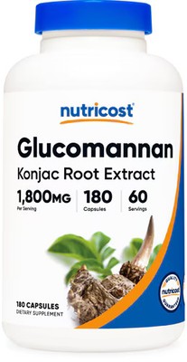 2 X Nutricost Glucomannan Konjac Root Extract -- 1800 mg - 180 Capsules