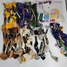 Lot 68 Cotton Embroidery Floss Thread 58 DMC Skeins Rest are JP and Coats Clarks