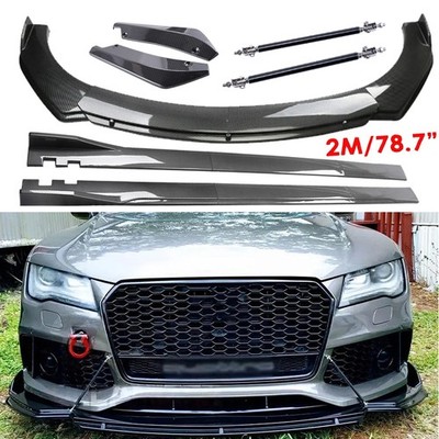 Carbon Fiber Front Bumper Rear Lip Spoiler Side Skirt For Audi A4 RS4 A5 A6 A7 R