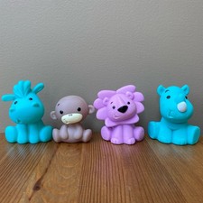 Infantino Rubber Bath Tub Toys Animal Lot of 4 Figures Tub O' Toys Squirters