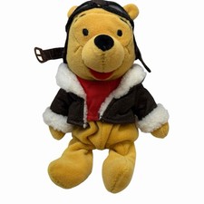 Disney Store Pilot Aviator Winnie The Pooh Mini Bean Bag 8" Plush Vintage w/ Tag