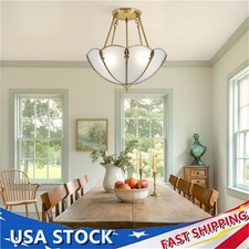 Retro Pendant Light Fixture 16.9'' 4-Light Metal Glass Ceiling Hanging Lamp