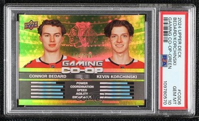 2024 Series 1 Gaming Co-Op Green /199 Connor Bedard Kevin Korchinski PSA 10 13i1