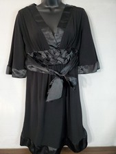 Vintage My Michelle Dress Women's Size Small V-neck Satin Detail Short Sleeve