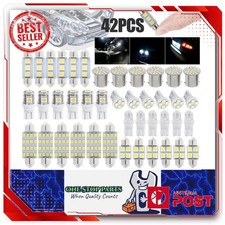 42pcs Car Led Globes Kit White 6000k T10 Festoon 1157 Bay15d Bulbs Set