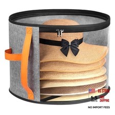 Oversized Clear Hat Storage Box for Women, Cowboy Hat Organizer for Grey