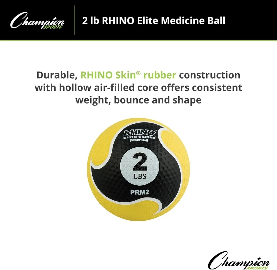 2lb Rhino Elite Medicine Ball - Durable Rubber for Core & Strength Training - Image 4 of 4