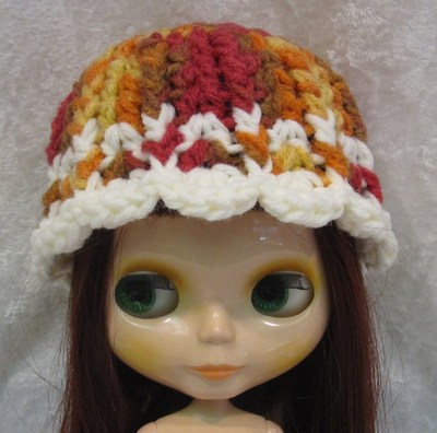Made to fit 12'' BLYTHE  #18 Handmade HAT, Beanie CAP Multicolored