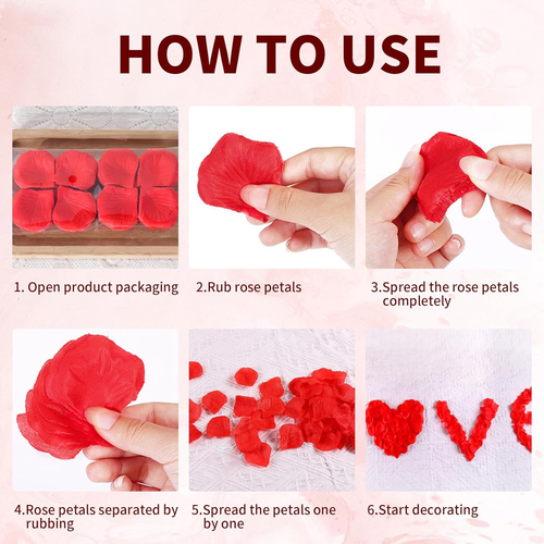 Rose Petals for Bedroom - Fake Roses Petal Faux Flowers, Artificial Roses Petals - Picture 3 of 7