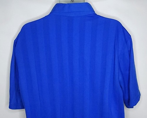 Vtg Tropi-Cool Blue Striped Banded Short Sleeve Polo Shirt Mens Size XL - Picture 5 of 7