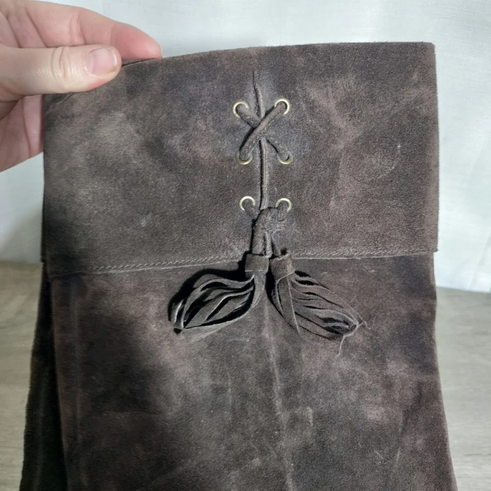 Botas de cuero de gamuza marrón Enzo Angiolini - talla plana 8 Foto 3 de 4