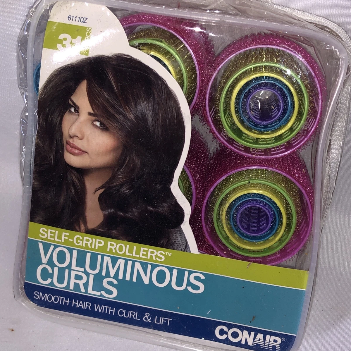 Conair Voluminous Curls Self Grip Rollers 31 Pc Smooth Hair w Curl Lift