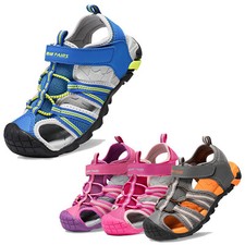 US Girls Boys Athletic Sandals Closed Toe Beach Outdoor Hiking Sports Sandals