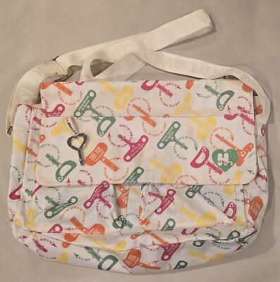 Harajuku Lovers Messenger Bag Multicolor Wind-Up Key Design 11''x16'' Medium Size