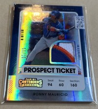 2021 Panini Contenders Ronny Mauricio Prospect Jersey Ticket Rainbow 10/10 RC