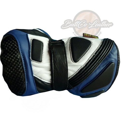 Premium Motociclista Moto Guantes Blindado Cuero LEATHER para Track Day - Picture 27 of 38