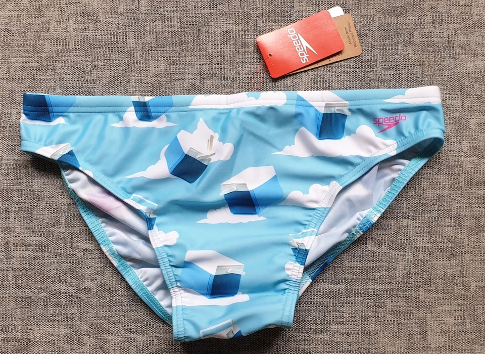 Speedo Men’s Escape Esky Swim Briefs | Blue White | AUS S 12 & M 14 | BNWT