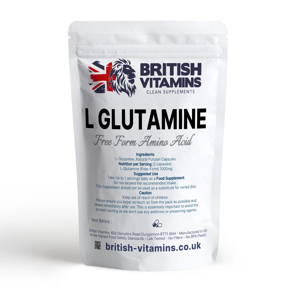 L-Glutamine 1700mg – Free Form Amino Acid in Clean Label Vegan Capsules - Image 2 of 4