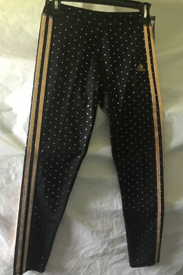 Adidas Girls Gold Pants Adidas Girls Black With Gold Stripes Size NWT