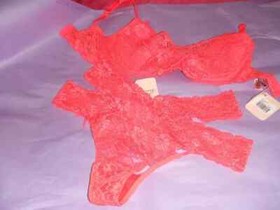 AGENT PROVOCATEUR MARGOT SALMON PINK BRA 32B 32DD 36C 36DD & BRIEF 2 SMALL BNWT