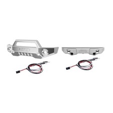 GPM Aluminum 7075 Alloy Front  Rear Bumper w/LED Lights Silver : 1/16 Mini Maxx