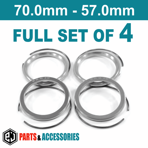 70.0-57.0 Spigot Rings Hub Rings FULL SET aluminium spacers rings for BBS wheels - Picture 3 of 6