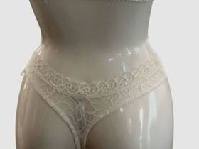 $70 Epure Lise Charmel Women White Dentelle Etoile Lace Thong Panties Size XS
