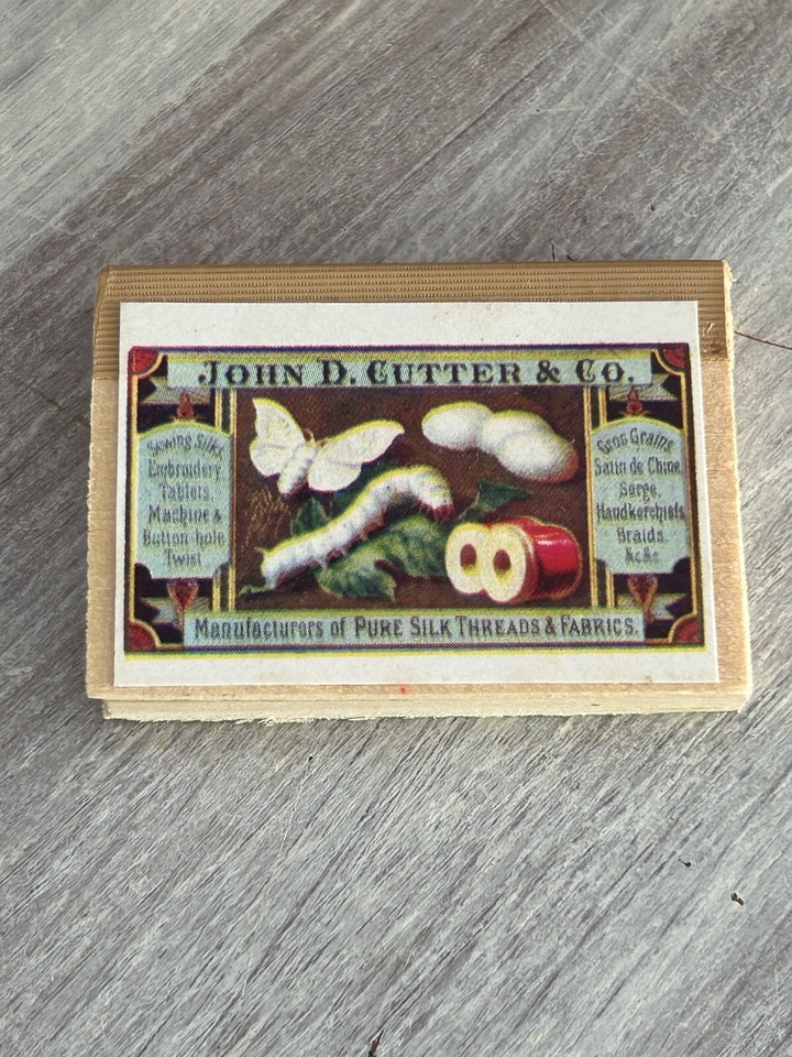 Dollhouse Miniature Wooden Cutter & Co Silk Thread Box with Thread B ...