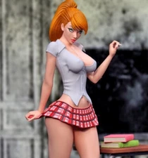 Sexy Student MJ Pinup 1:8 Figure 3D Print UNPAINTED UNASSEMBLED Resin Model