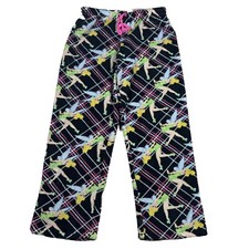 Tinker Bell Pajamas Women  s Small Black Pink Fuzzy Disney Fairy Loungewear Pjs