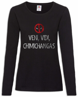 Veni Vidi Chimichangas Damen Langarm T-Shirt Spanish Deadpool Fun Essen Mexiko