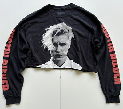 Justin Bieber Purpose Tour Dates T Shirt L/S Cutoff Mid Altered Sz
