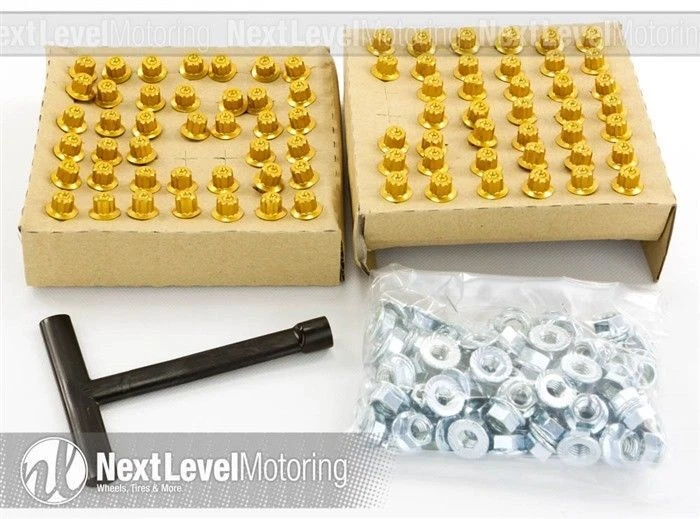 KIT DE TUERCAS Y PERNOS REMACHABLES ORO XXR SE ADAPTA A XXR 521 969 (80 tuercas + 80 pernos) Foto 4 de 4