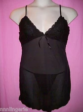 Naughty and Nice Lingerie Famous Maker Plus Size Sheer Pleasure Chemise & Thong