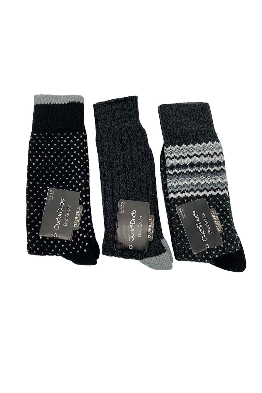 Мужские носки-ботиночки Cuddl Duds 3 штуки черные 3890₽