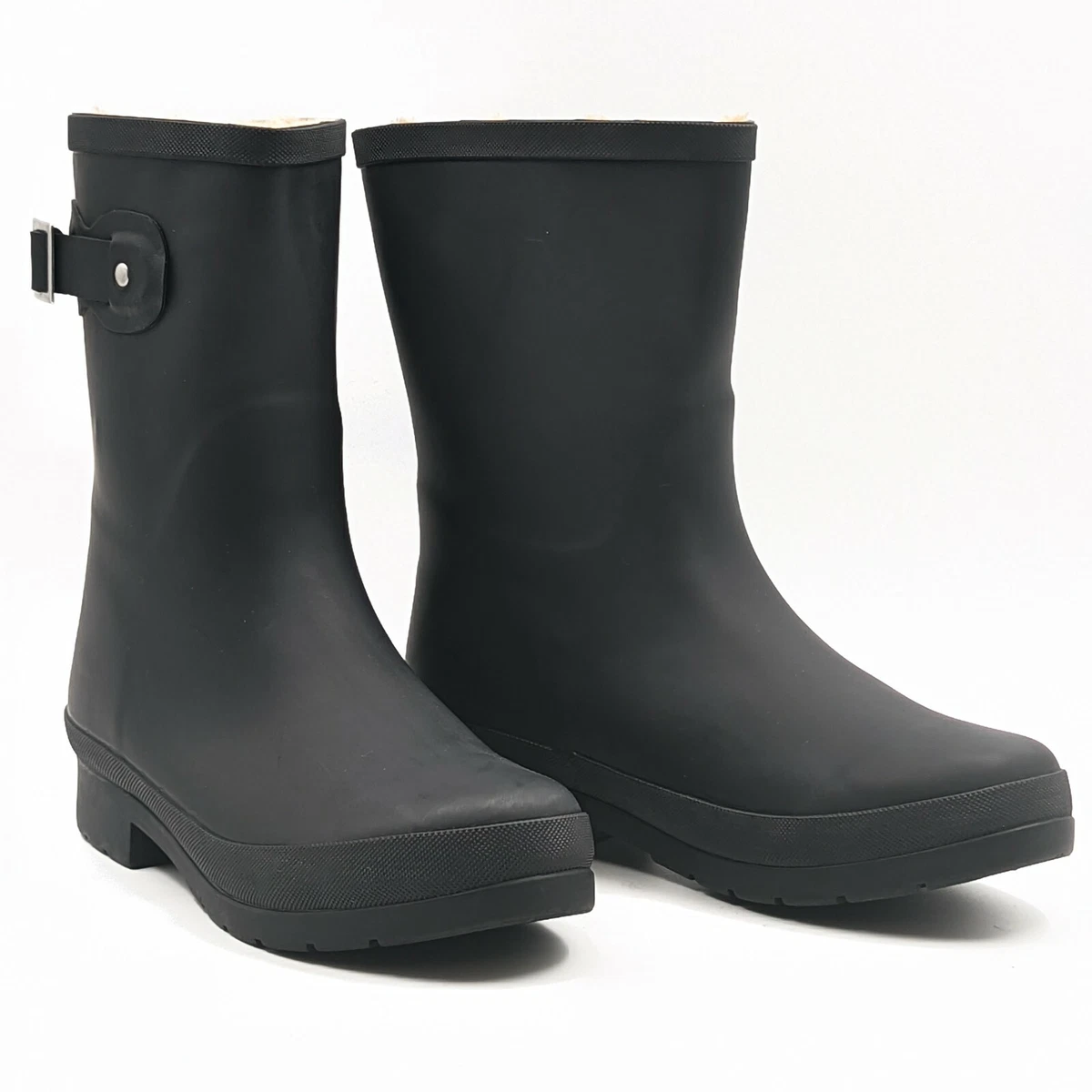 Chooka Delridge Women Waterproof Mid Heigh Black Rain Boots Size
