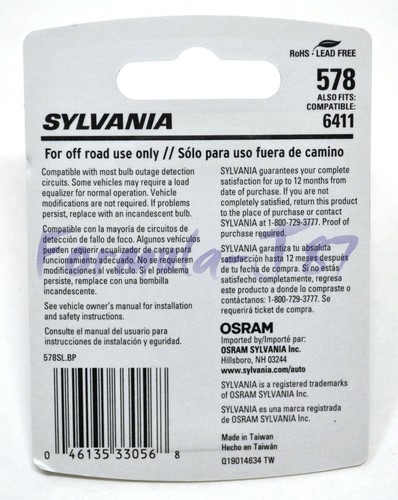 Sylvania Premium LED Light 578 White 6000K Two Bulbs Interior Dome Upgrade Lamp - Picture 3 of 12